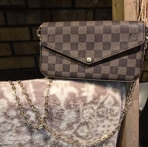 Brown Checkered Women's  Crossbody Bag
